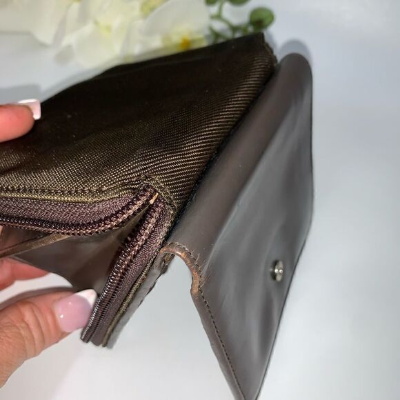 Authentic Gucci Leather/Canvas Bamboo Wallet Brown - Picture 6 of 11